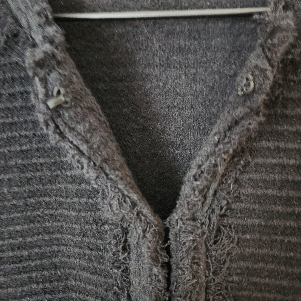 J. Crew Black Textured Fringe Trim Sleeveless Vest - Picture 4 of 11